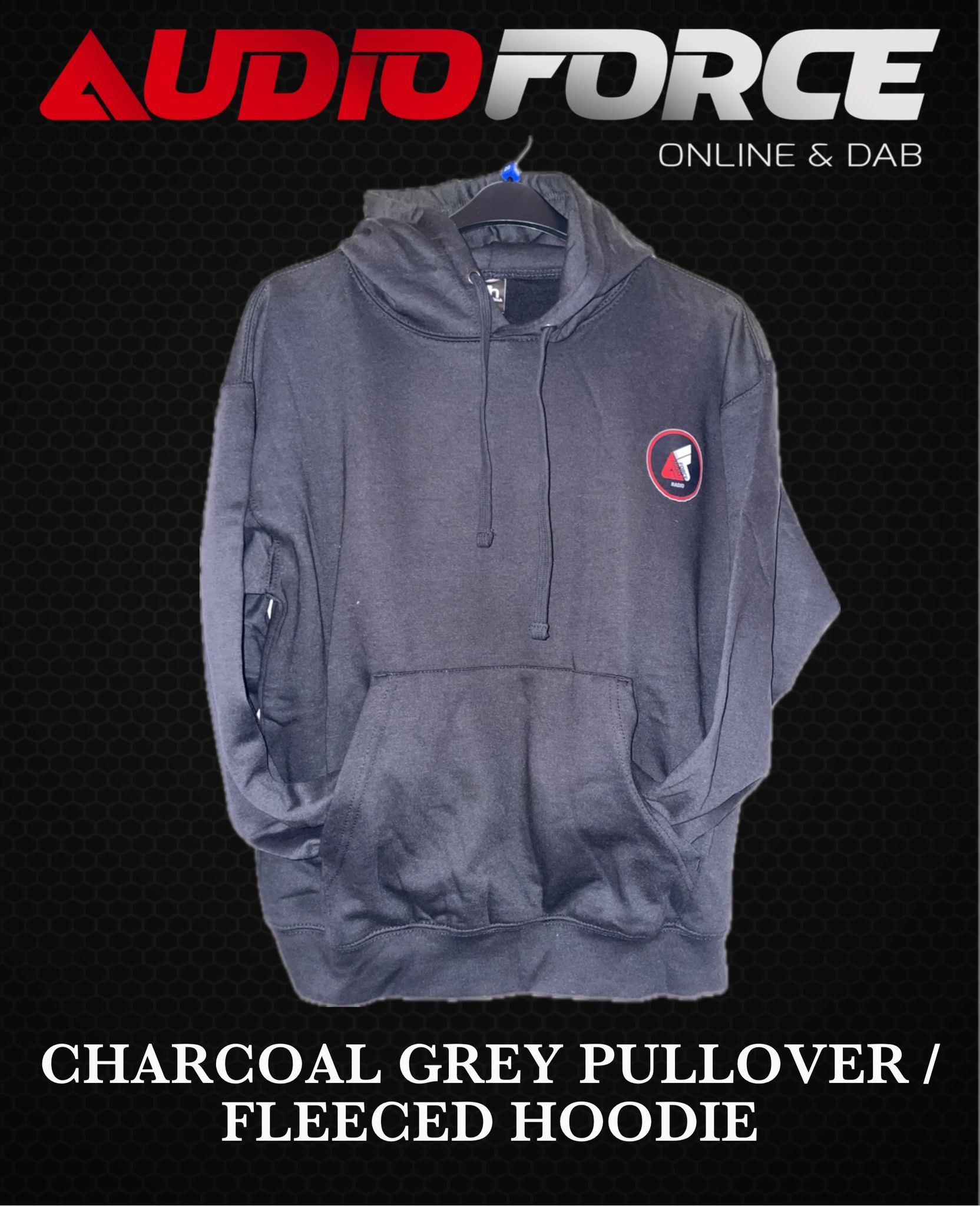 Charcoal Grey Pull Over Fleeced Hoodie